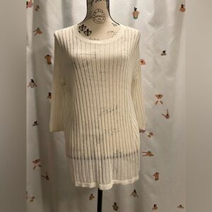 Aritzia Wilfred sheer cream sweater, size medium